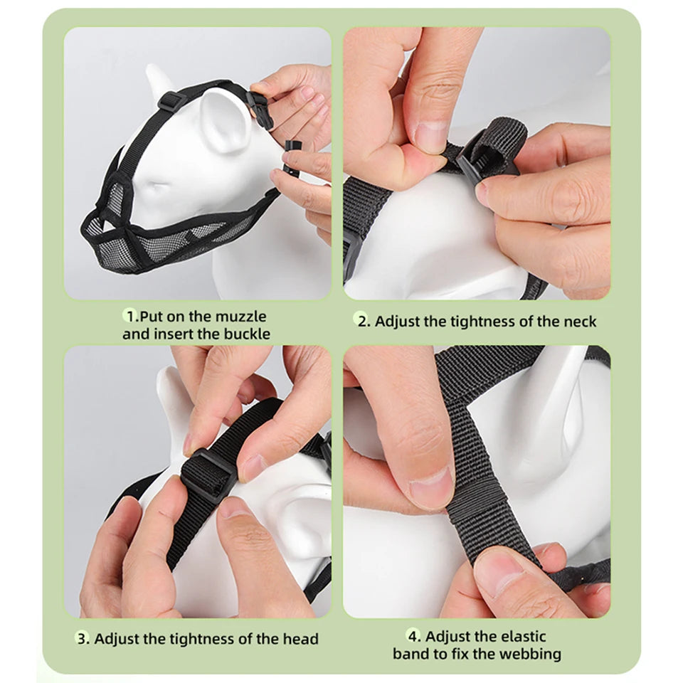 Summer French Bulldog Short Nosed Adjust Pet Muzzle for Dogs Face Shield Pug mascotas Accessories Prevent Accidental Ingestion