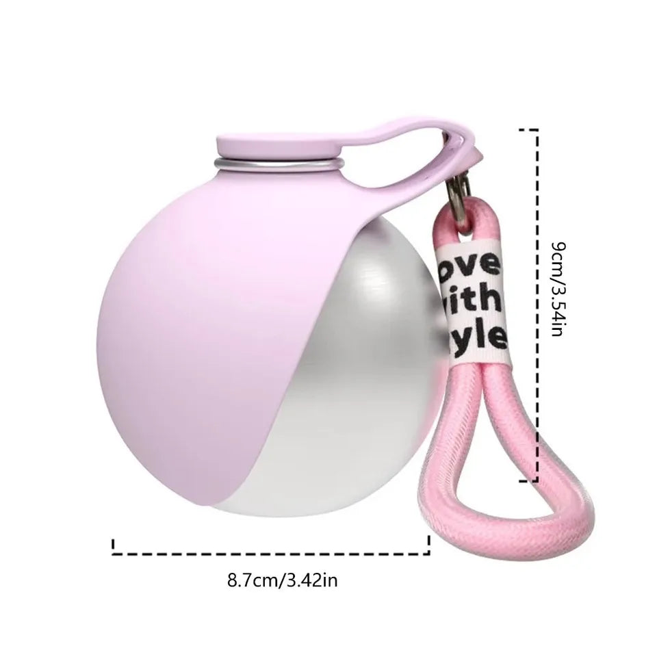 285ML Leak-Proof Feeder Dogs Bottle,Portable Dog Drinker 2-in-1 Stainless Steel Silicon Lightweight Travel Pet Supplies