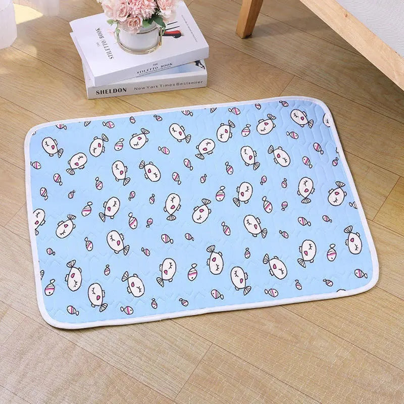 Pet Summer Cooling Ice Silk Latex Pad Dog Cat Sleeping Pad Nest Cool Feeling Dog Bedding Supplies Anti Slip Point Rubber Bottom